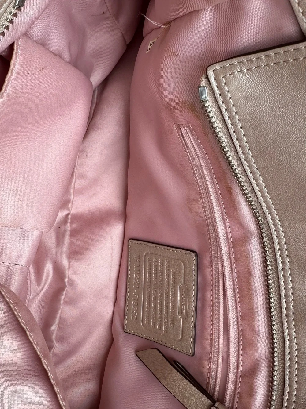 Coach Neutral Leather Shoulder Tote in Light Taupe - Picture 3 of 4